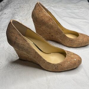 C. Wonder Tan Cork Wedge Heels - New in Box